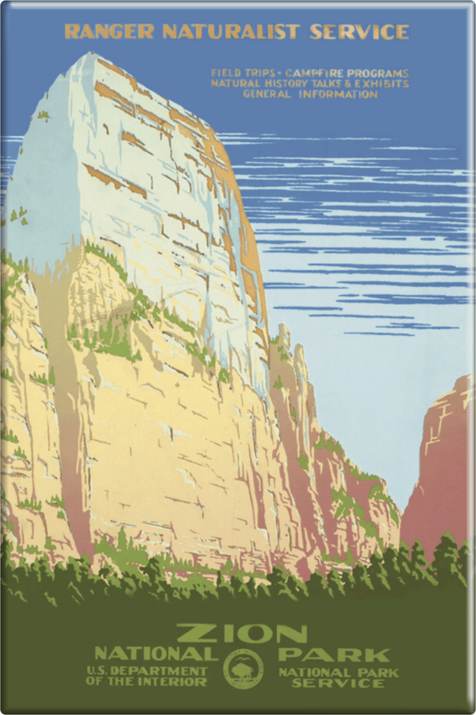 Zion National Park Vintage Magnet designed by Powell - Wander Together Outfitters