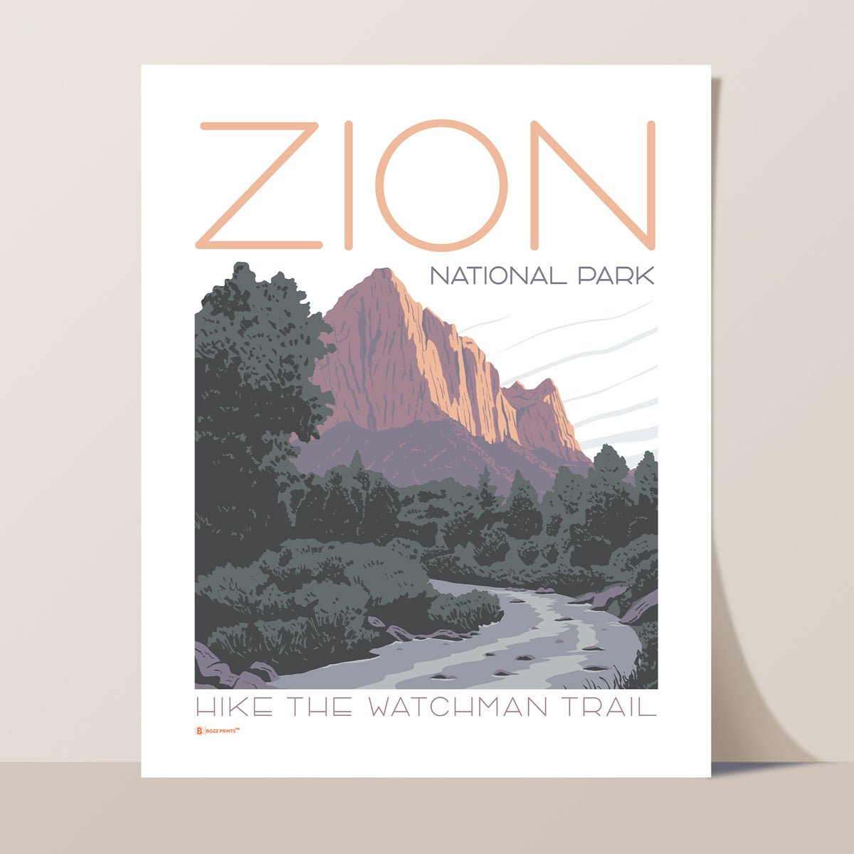 Zion National Park Watchman Trail Print - Wander Together Outfitters