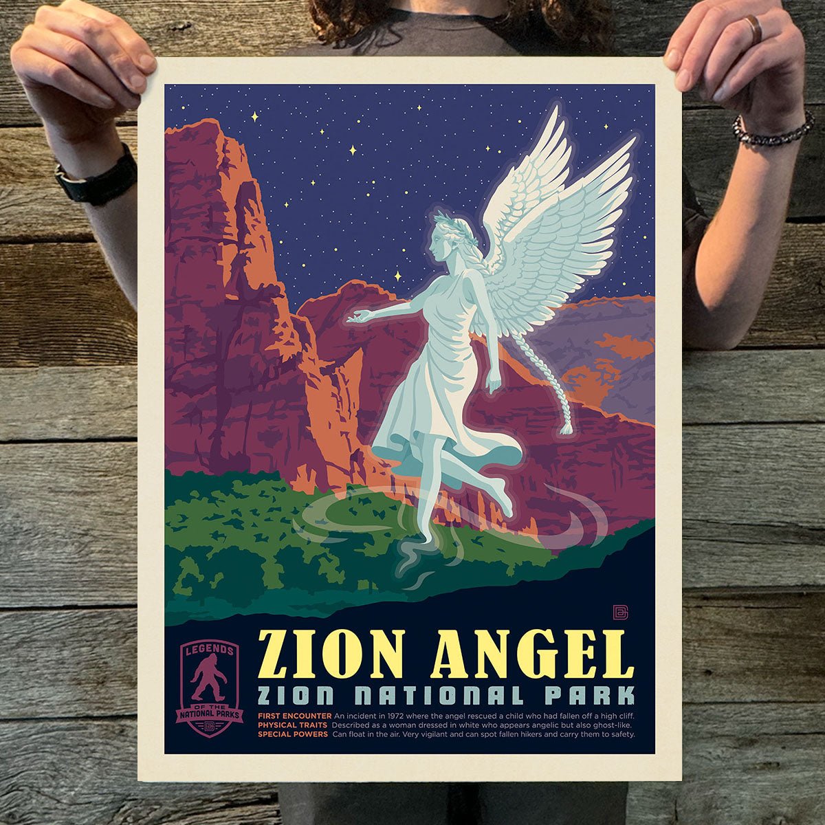 Zion National Park: Zion Angel (Legends & Monsters) Art Print - Wander Together Outfitters
