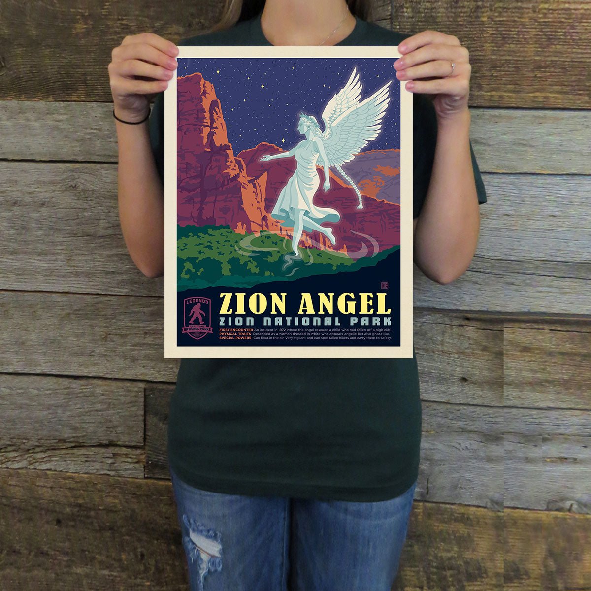 Zion National Park: Zion Angel (Legends & Monsters) Art Print - Wander Together Outfitters