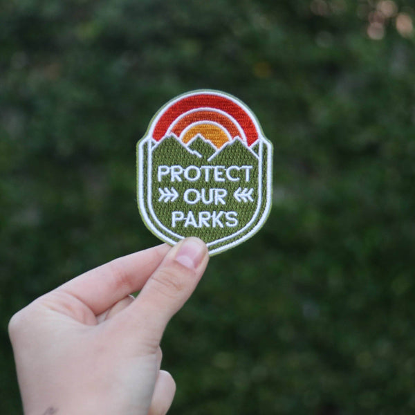 "Protect Our Parks" Iron On Embroidered Patch