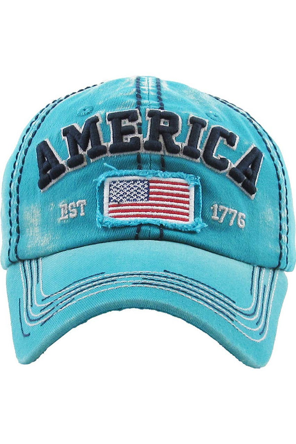 "America"  Flag Vintage Distressed Unisex Baseball Cap