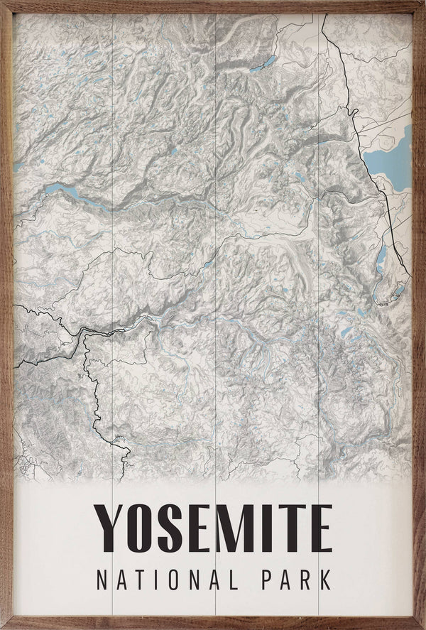 Yosemite National Park Map Wall Art