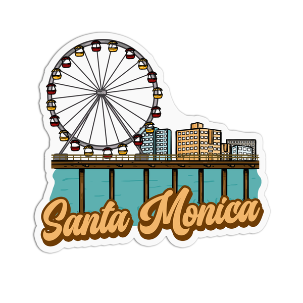 “Santa Monica” California Vinyl Waterproof Stickers