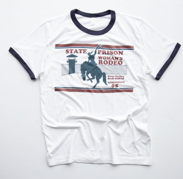 "State Prison Women's Rodeo" Vintage Ringer Tee