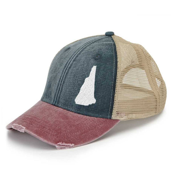 New Hampshire Off Center Hat - Distressed Hat - Many Colors