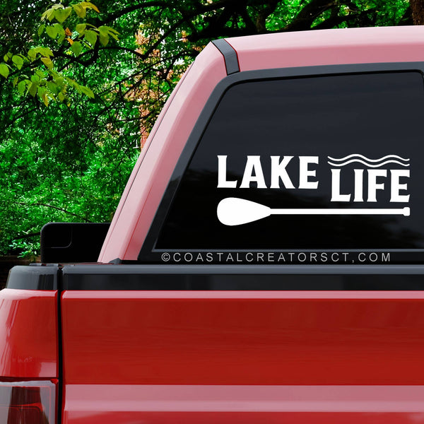 "Lake Life" Paddle Vinyl Window Sticker Decal