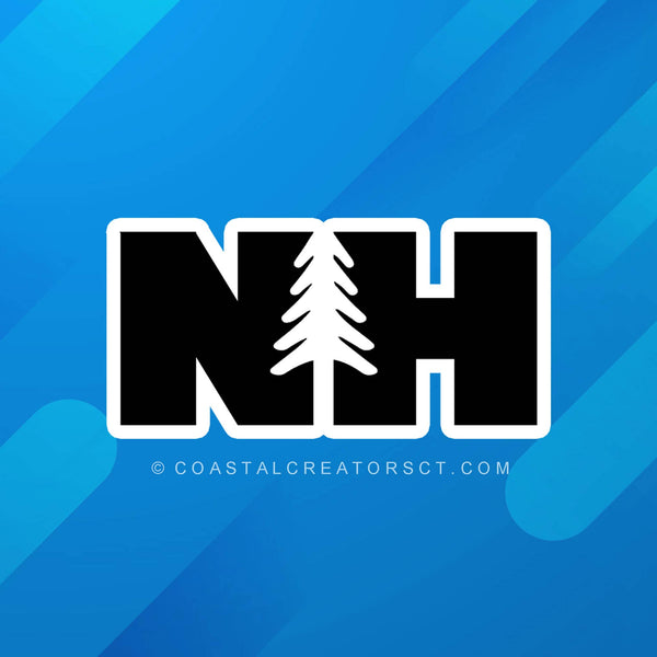 New Hampshire Tree Cutout Waterproof Laptop Sticker