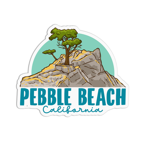 "Pebble Beach" California Vinyl Waterproof Stickers