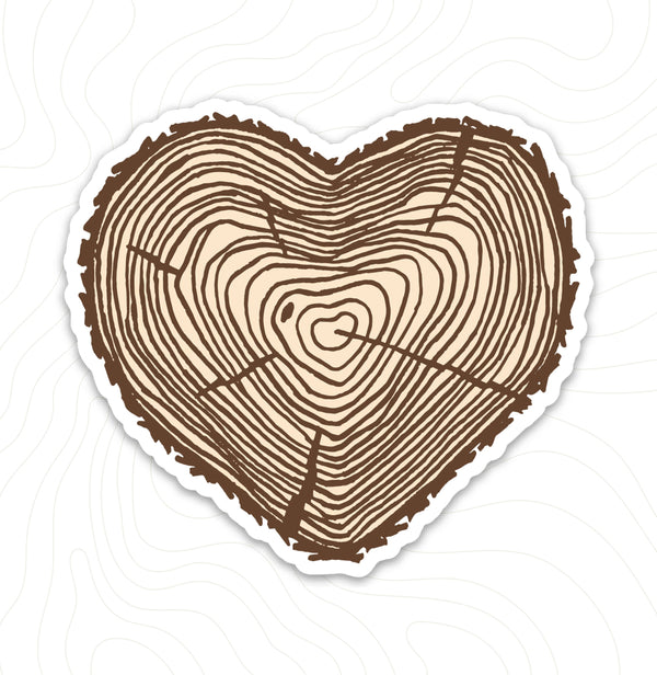 Tree Rings Sticker (Heart)