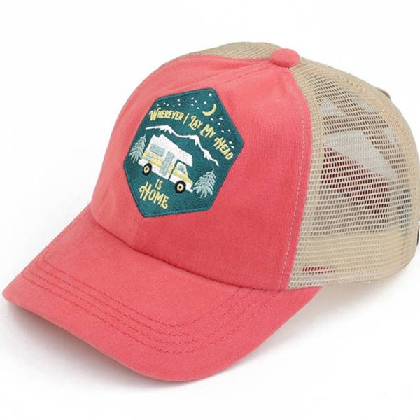 "Wherever I Lay My Head Is Home" Patch Pony Cap