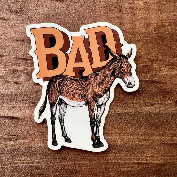 "Bad Ass" Funny Donkey Sticker