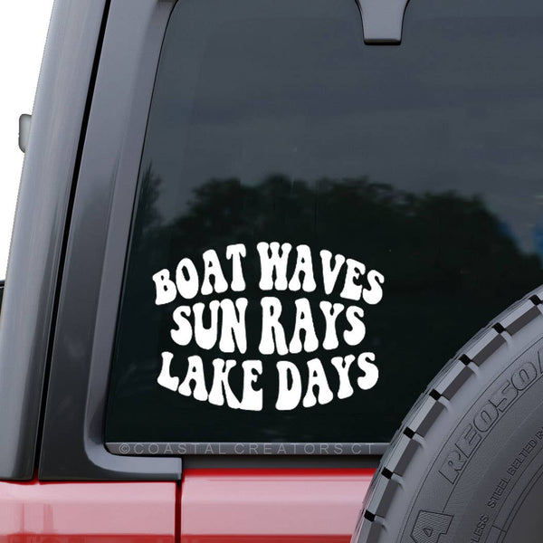 "Boat Waves, Sun Rays, Lake Day" Car Window Decal
