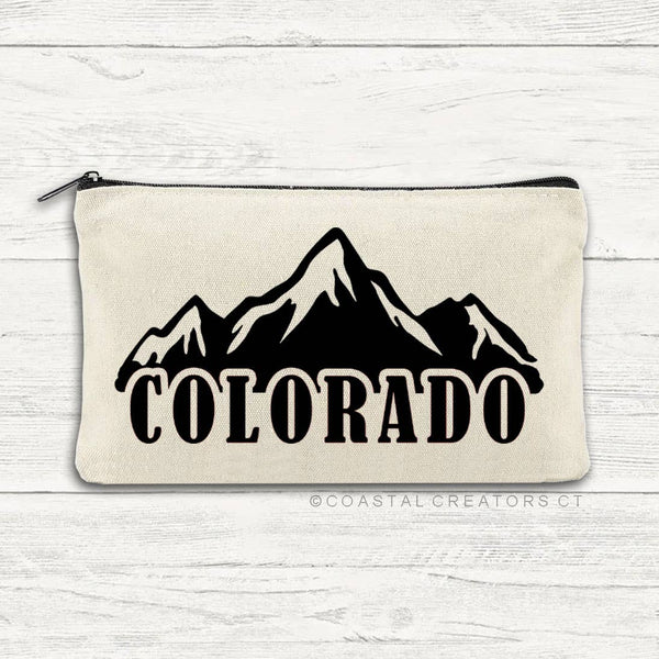 Colorado Mountains Canvas Travel Pouch