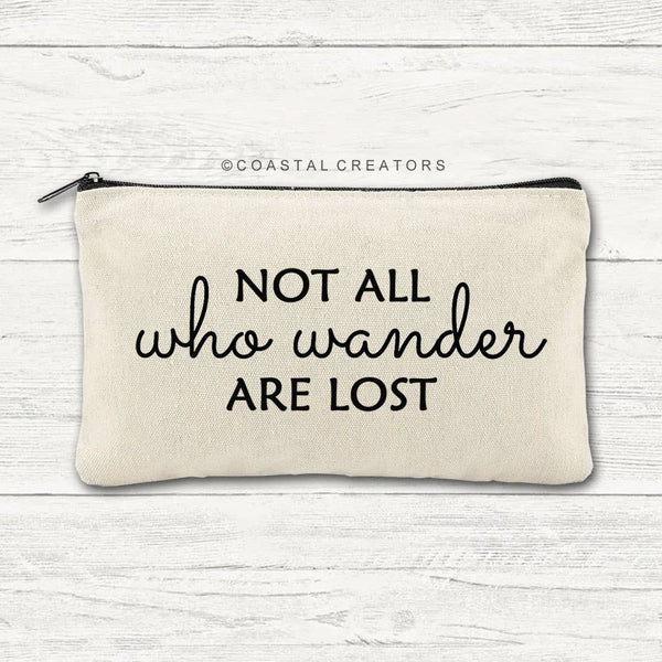 Not all Who Wander Canvas Zipper Storage Bag (Unlined)