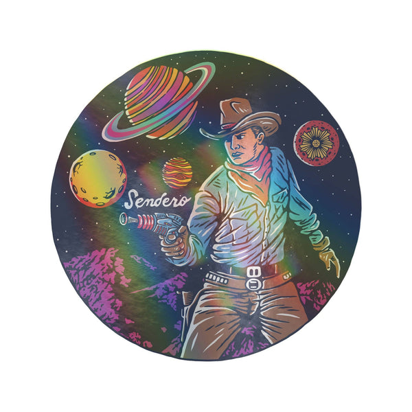 Cosmic Cowboy Sticker - Holographic Edition