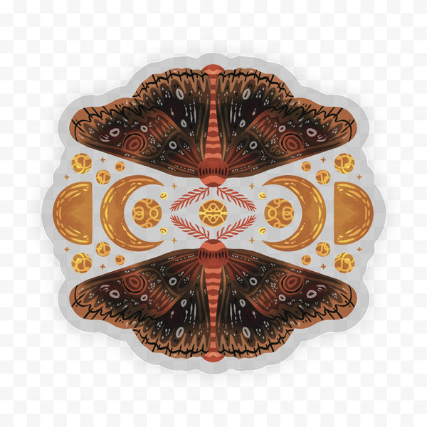 Moth and Moon Clear Sticker