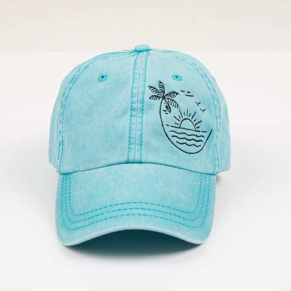 Embroidered Beach Sunset | Canvas Hat