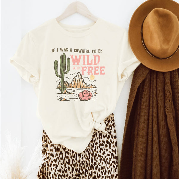 "Wild And Free Cowgirl" Retro T-Shirt