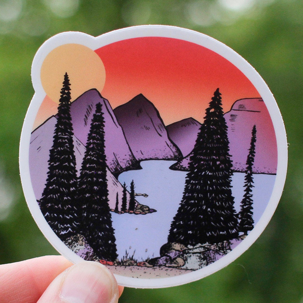Mountains at Sunset Vinyl Sticker