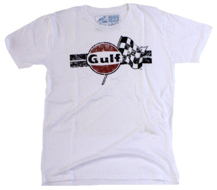 Gulf Logo Racing Stripe and Winning Checkered Flag Unisex Tee