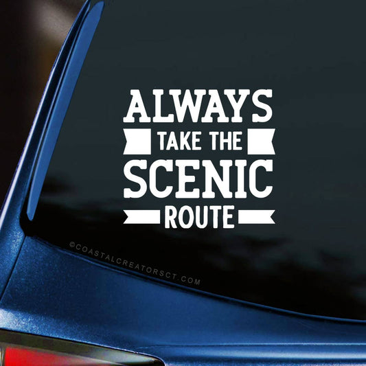 "Always Take the Scenic Route" Car Decal - Wander Together Outfitters