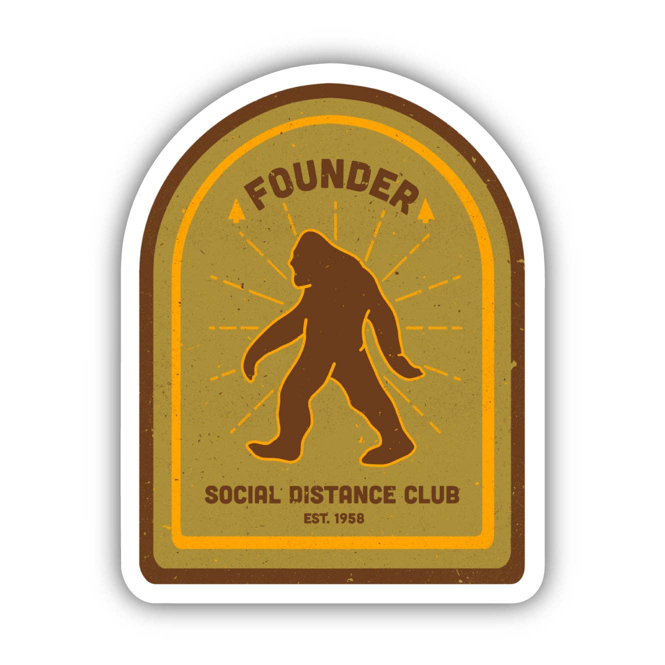 Bigfoot - Social Distance Club Founder Sticker - Wander Together Outfitters