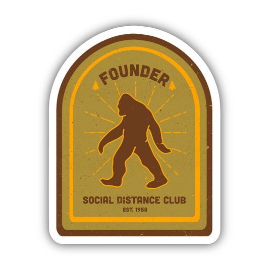 Bigfoot - Social Distance Club Founder Sticker - Wander Together Outfitters