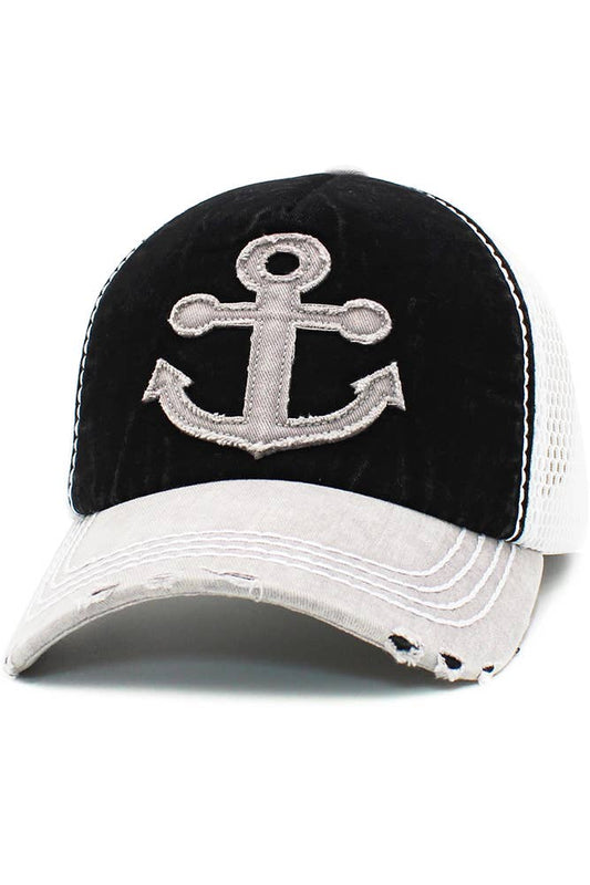 Boat Anchor Mesh Washed Vintage Cap (SALE) - Wander Together Outfitters