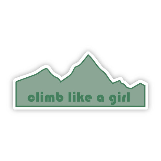 Climb Like a Girl Green Mountain Sticker - Wander Together Outfitters