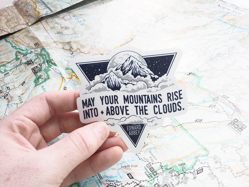 Edward Abbey Mountain Quote Sticker for Water Bottle, Laptop - Wander Together Outfitters