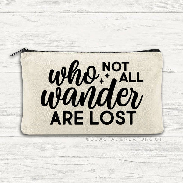 Not all Who Wander Canvas Travel Pouch