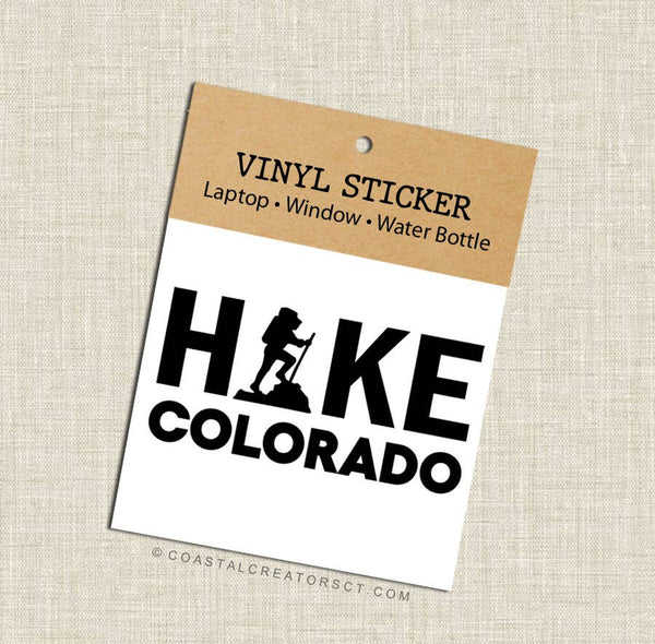 "Hike Colorado" Vinyl Laptop Bottle Sticker