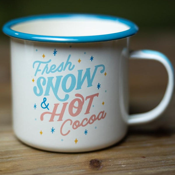 "Fresh Snow, Hot Cocoa" Camping Mug