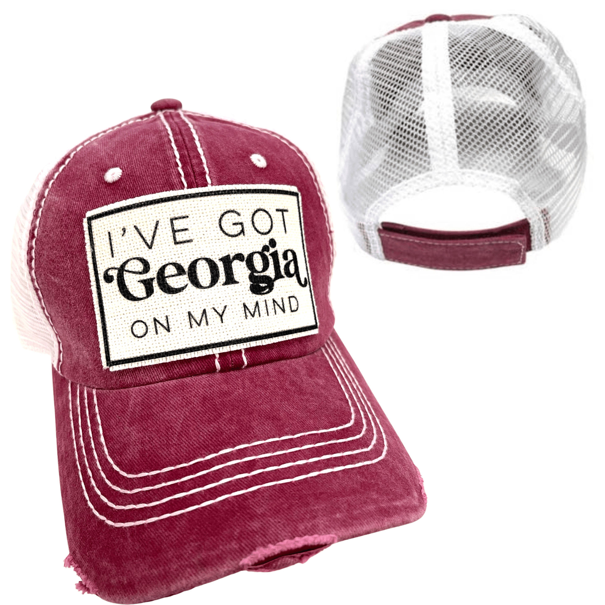 “Georgia on My Mind” Distressed Unisex Cap - Wander Together Outfitters