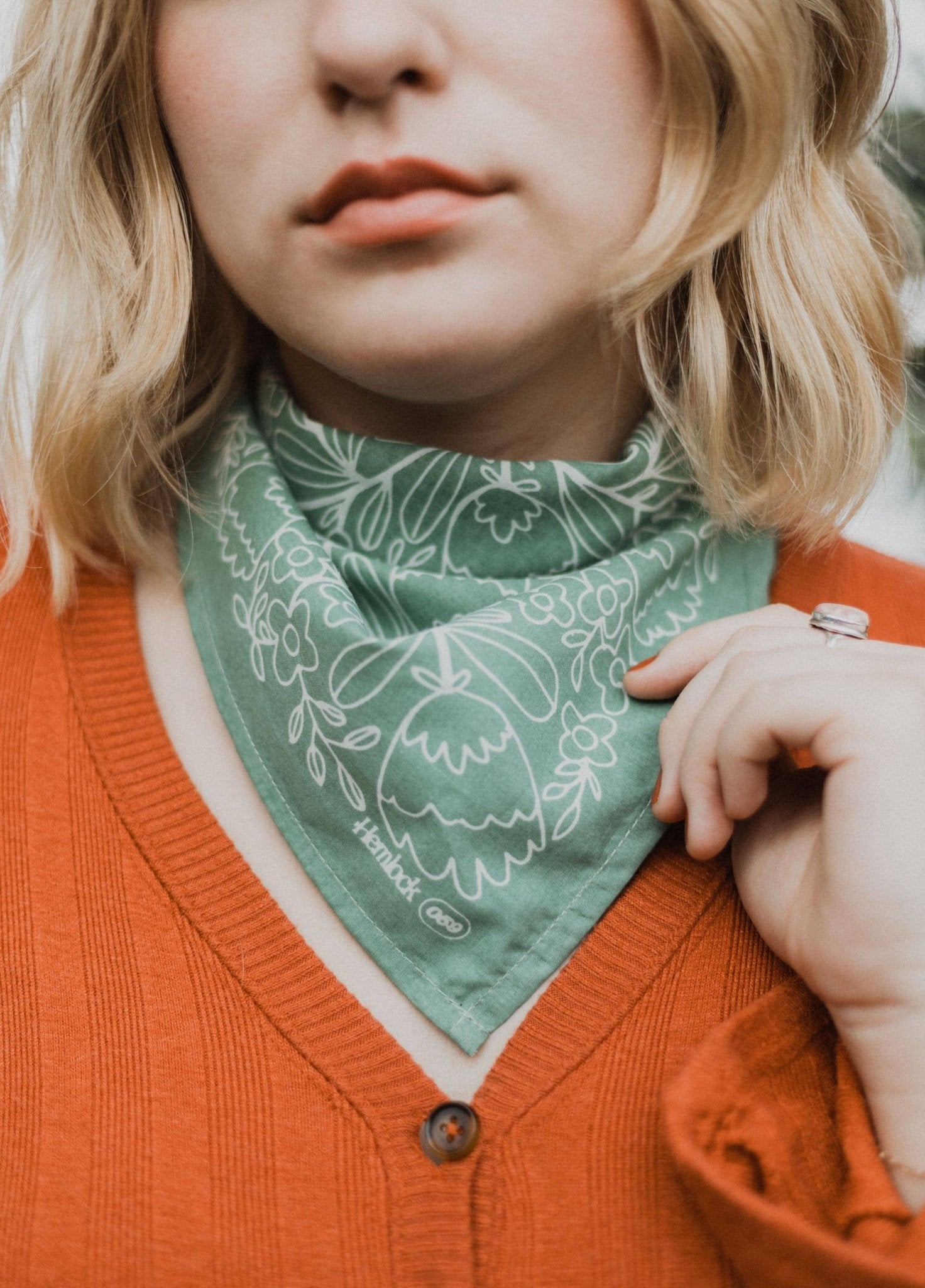 Green "Ivy" Bandana No. 59 (Last One - Clearance) - Wander Together Outfitters