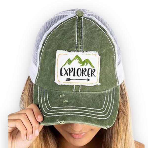 "Explorer" Distressed Snapback Cap (various colors)