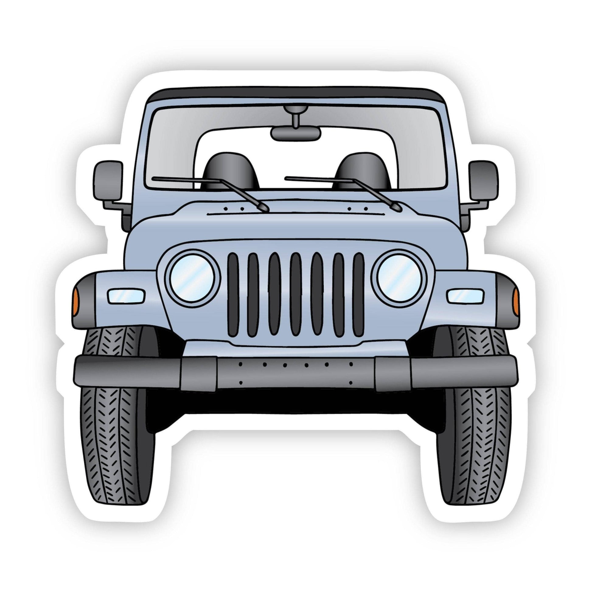 Grey Jeep Front Aesthetic Sticker - Wander Together Outfitters
