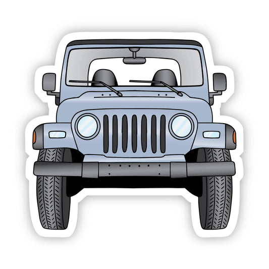 Grey Jeep Front Aesthetic Sticker - Wander Together Outfitters