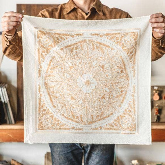 Handmade Oversized Bandana - “Land” in Neutral - Wander Together Outfitters