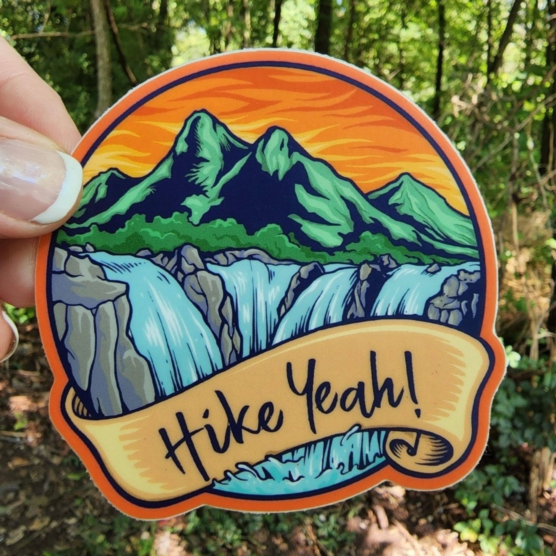 “Hike Yeah!” Round Vinyl Sticker - Wander Together Outfitters