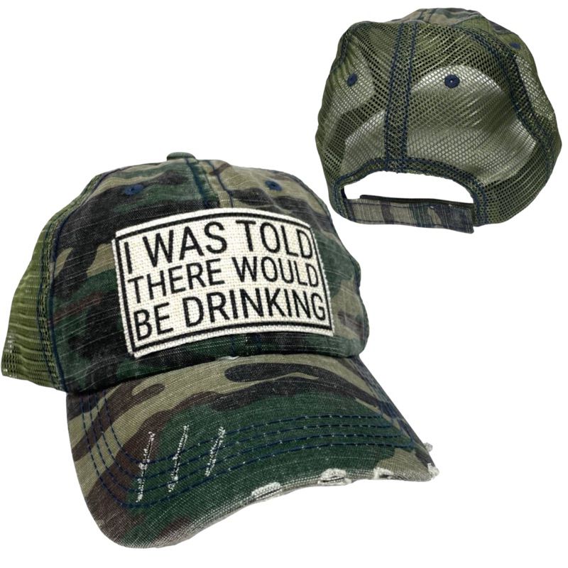 "I Was Told There Would Be Drinking" Unisex Distressed Caps (Various Colors & Styles) - Wander Together Outfitters