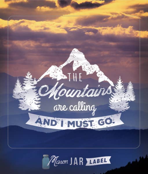Iconic "The Mountains Are Calling and I Must Go" Clear Decal - Wander Together Outfitters