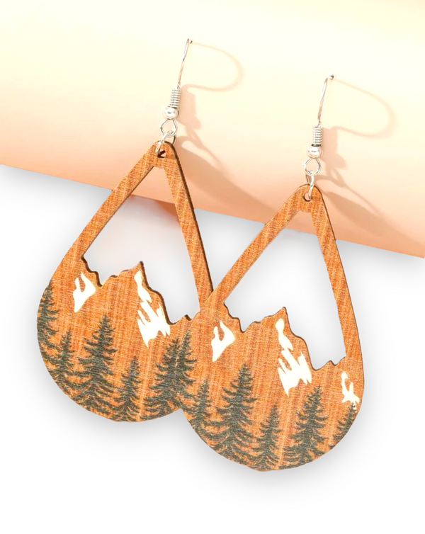 Wooden Mountain Earrings