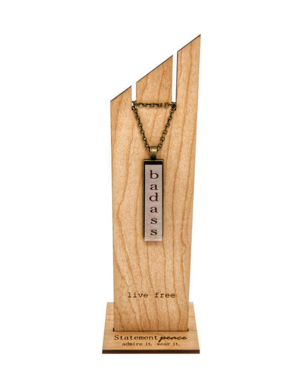 "Badass” Wooden Pendant Necklace