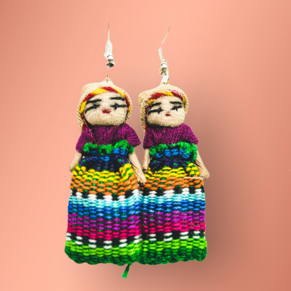 Worry Doll Earrings - Guatemala