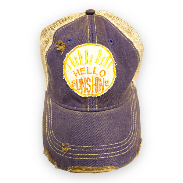 “Hello Sunshine” Distressed Trucker Hat