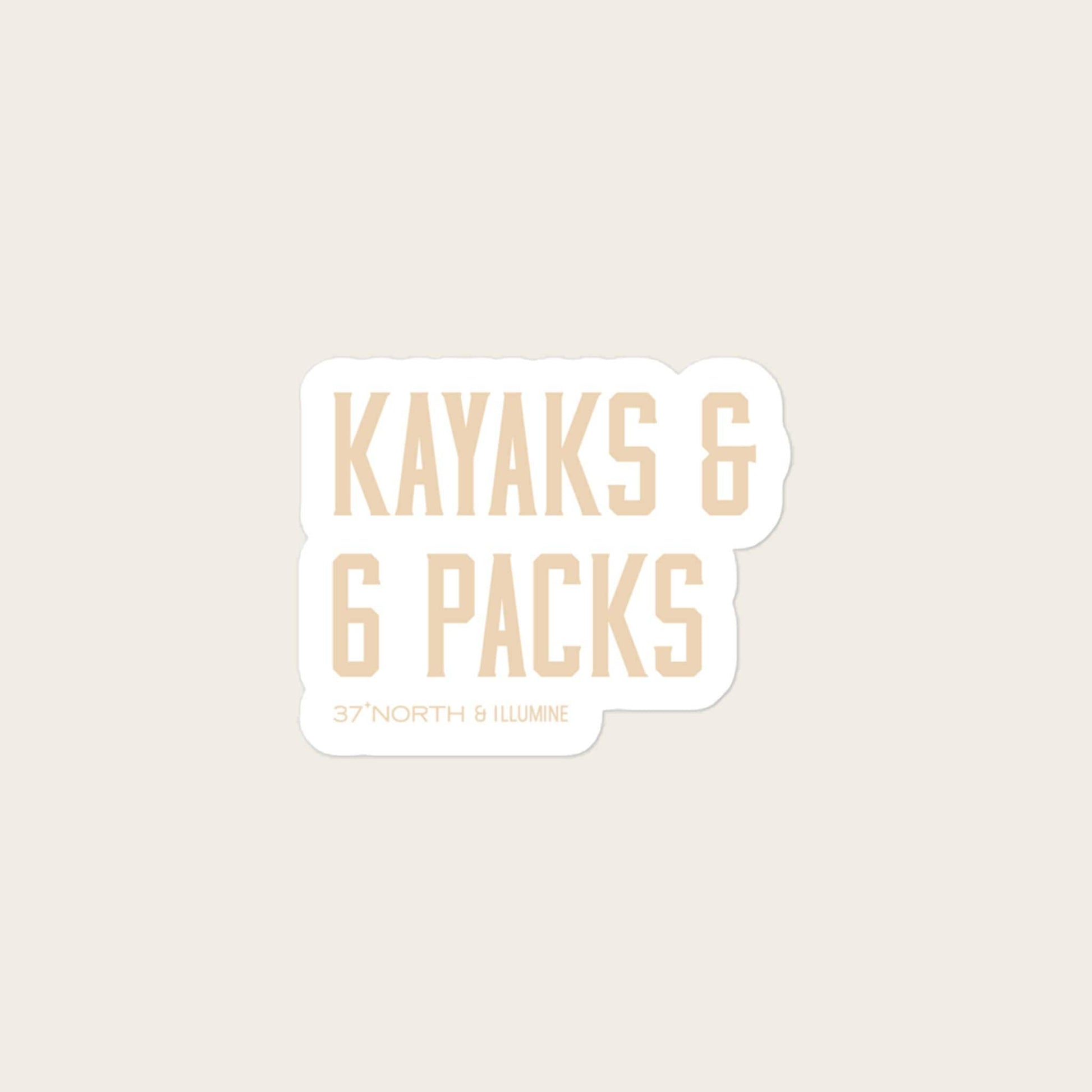 “Kayaks & 6 Packs” Sticker - Wander Together Outfitters