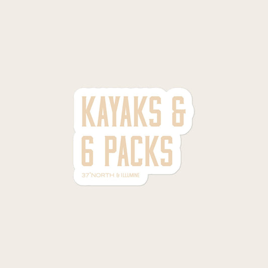 “Kayaks & 6 Packs” Sticker - Wander Together Outfitters