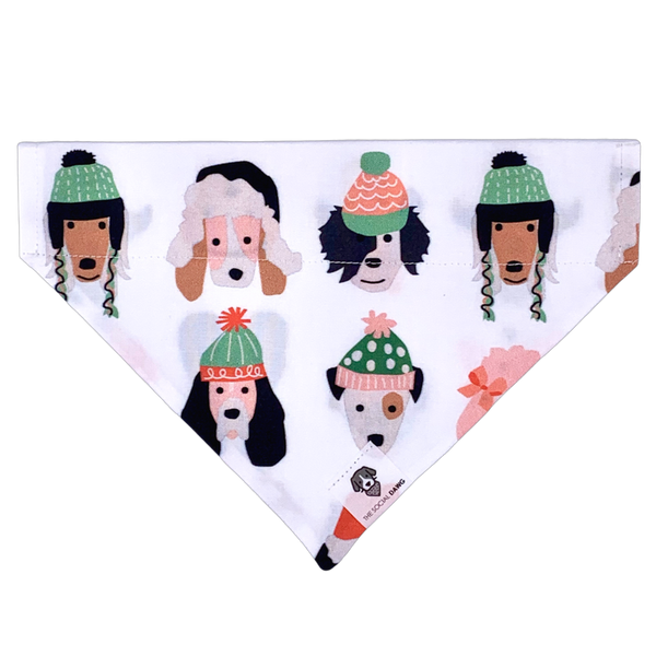 Pups In Holiday Hats Slip-On Dog Bandana (SALE)